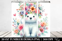 Pastel Cartoon Polar Bear | 20 oz Tumbler Product Image 2