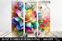 Colorful Gardenia Marble Splash | 20 Oz Tumbler Product Image 2