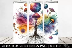 Celestial Magical Mushroom Clipart 20 Oz Tumbler Product Image 2