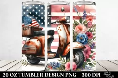 Vintage Rusted Scooter Flowers | 20 oz Tumbler Product Image 2