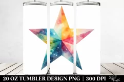 Colorful Pastel Star, Transparent 20 Oz Tumbler Product Image 2