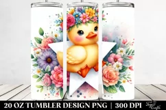 Cute Duck Adorned with Flower Crown PNG Product Image 2