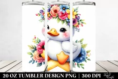Cute Duck Adorned with Flower Crown PNG Product Image 2