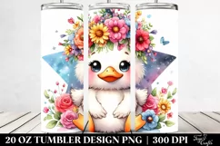Cute Duck Adorned with Flower Crown PNG Product Image 2
