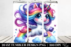 Vibrant Jumping Unicorn | 20 oz Tumbler Product Image 2