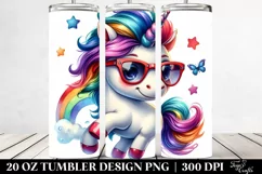 Vibrant Jumping Unicorn | 20 oz Tumbler Product Image 2