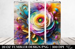 20 Oz Tumbler Sublimation | Colorful Ranunculus | Product Image 2