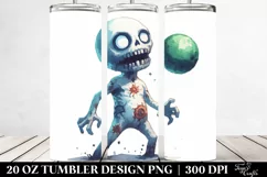 Simple Zombie Watercolor 20 Oz Tumbler Product Image 2