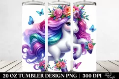 Dancing Cute Unicorn Clipart 20 Oz Tumbler Product Image 2
