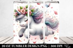Cute Baby Unicorn Tumbling with Spring Petals | 20 Oz Product Image 2