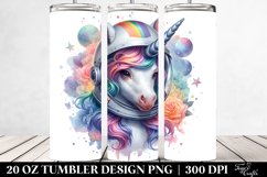 Colorful Baby Unicorn Space Helmet. 20 Oz Tumbler Design Product Image 2