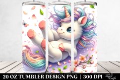 Cute Baby Unicorn Tumbling with Spring Petals | 20 Oz Product Image 2
