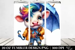 Cute Raincoat Baby Cow | 20 oz Tumbler Product Image 2