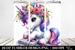 Cute Baby Unicorn Playing | 20 oz Tumbler Product Image 2