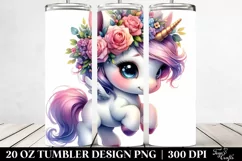 Cute Baby Unicorn Playing | 20 oz Tumbler Product Image 2