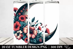 Whimsical Half Moon with Flowers 20 Oz Tumbler Product Image 2