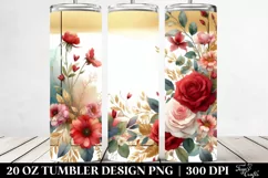 Gold Foil Red Roses Abstract Frame | 20 Oz Tumbler Product Image 2
