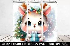 Cute Baby Rabbit with Reindeer Horns PNG Product Image 2