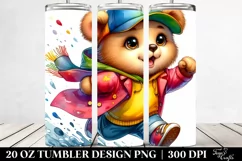 Cute Baby Bear Running | 20 oz Tumbler Product Image 2