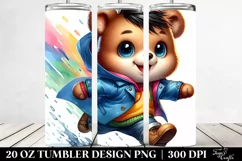 Cute Baby Bear Running | 20 oz Tumbler Product Image 2