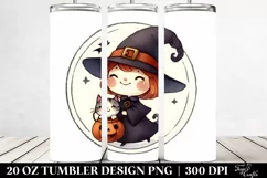 Funny Witch with Cat Clipart 20 Oz Tumbler Product Image 2