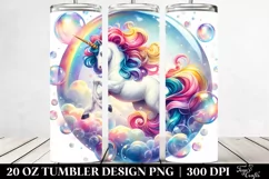 Colorful Twirling Unicorn | 20 Oz Tumbler Product Image 2