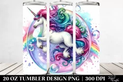 Colorful Twirling Unicorn | 20 Oz Tumbler Product Image 2