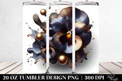 Glossy Shiny Pansy Golden Splash | 20 Oz Tumbler Product Image 2
