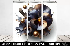 Glossy Shiny Pansy Golden Splash | 20 Oz Tumbler Product Image 2