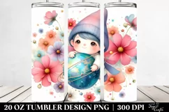 Floating Cute Gnome with Cosmos | 20 Oz Tumbler Product Image 2