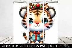 Expressive Baby Tiger with Reindeer Horns PNG Product Image 2