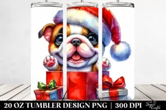 Expressive Bulldog with Santa Hat PNG Product Image 2