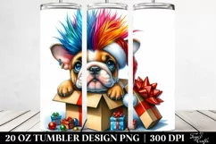 Expressive Bulldog with Santa Hat PNG Product Image 2