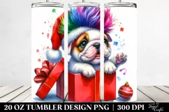Expressive Bulldog with Santa Hat PNG Product Image 2