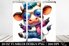 Baby Highlandcow Jumping PNG Product Image 2