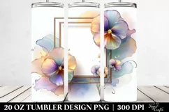 Abstract Shiny Pansy Clipart, Transparent 20 Oz Tumbler Product Image 2