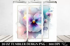 Abstract Shiny Pansy Clipart, Transparent 20 Oz Tumbler Product Image 2