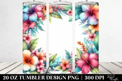 Colorful Hawaiian Flowers Abstract Frame | 20 Oz Tumbler Product Image 2