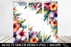 Colorful Hawaiian Flowers Abstract Frame | 20 Oz Tumbler Product Image 2