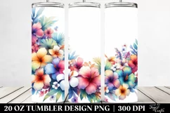 Colorful Hawaiian Flowers Abstract Frame | 20 Oz Tumbler Product Image 2