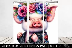Funny Baby Pig Posing | 20 oz Tumbler Product Image 2