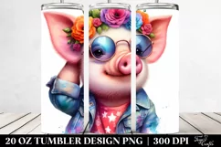 Modeling Baby Pig | 20 oz Tumbler Product Image 2