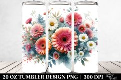 A Washed Watercolor Vibrant with Small Gerbera Product Image 2