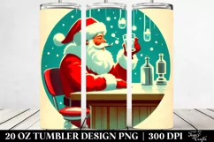Retro Santa in a Bar PNG Product Image 2