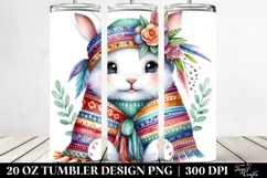 20 Oz Tumbler Sublimation | Smiling Cute Baby Rabbit with Product Image 2