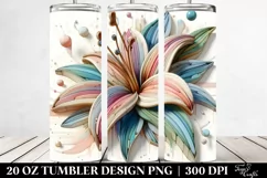 Abstract 3D Wooden Stained Lily | 20 oz Tumbler Product Image 2