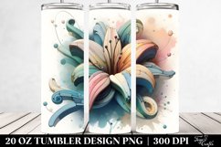 Abstract 3D Wooden Stained Lily | 20 oz Tumbler Product Image 2