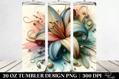 Abstract 3D Wooden Stained Lily | 20 oz Tumbler Product Image 2