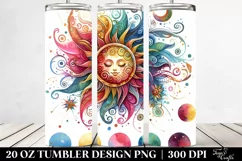 Colorful Whimsical Sun Art | 20 Oz Tumbler Product Image 2