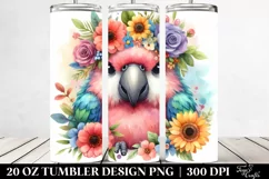 Adorned Watercolor Macaw | 20 oz Tumbler Product Image 2